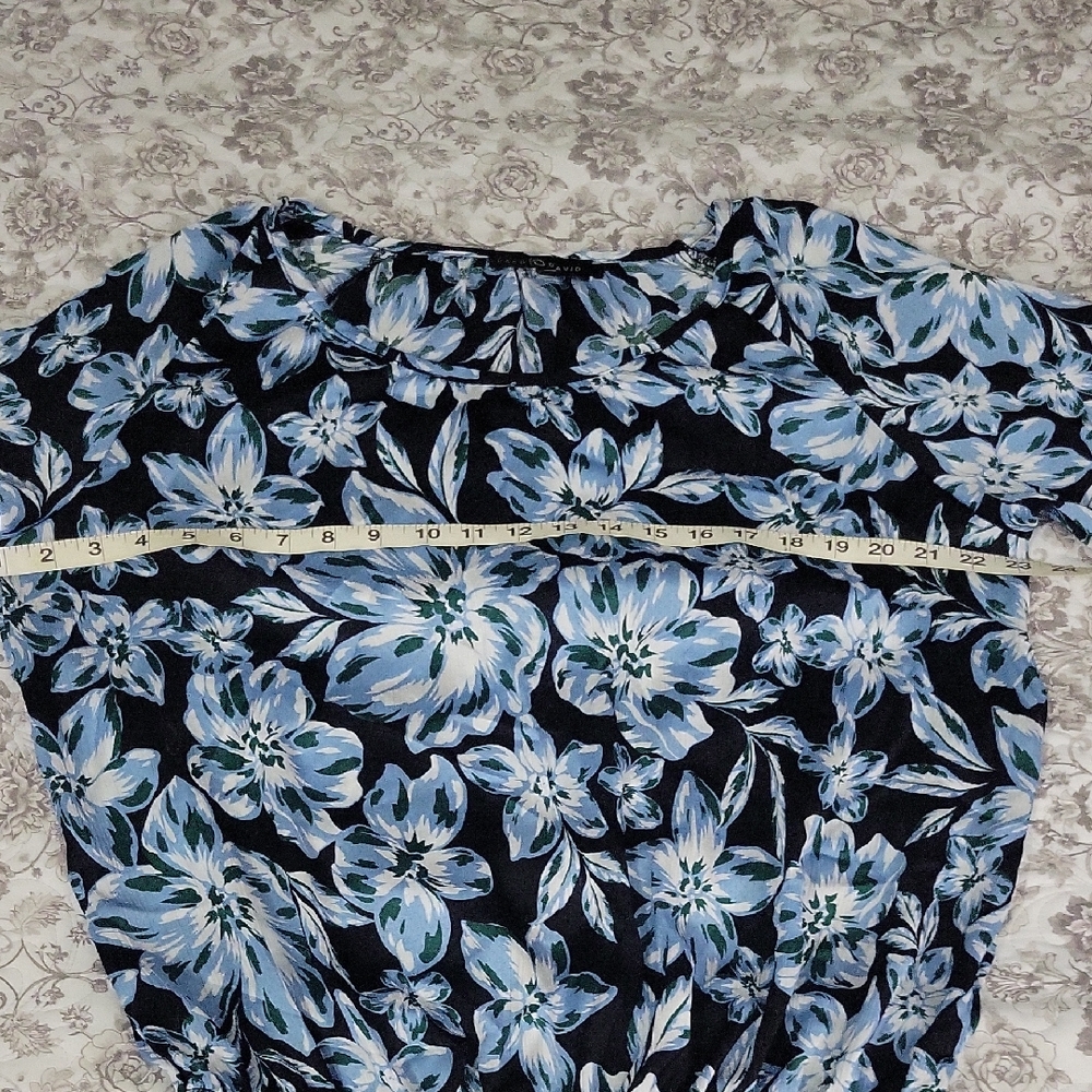 Fred David Navy Floral Blouse